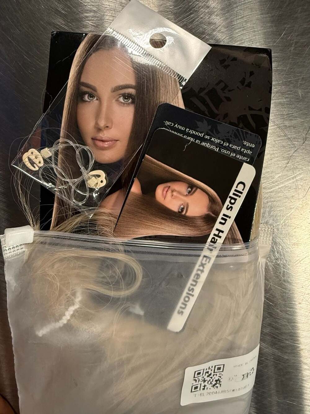 Clips in Hair Extensions Synthetic Blonde
